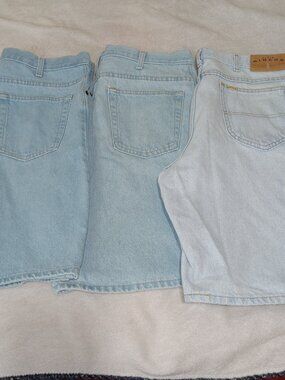 Vintage 80s Mens Jorts Lot Size 36 Lee Riders Faded Glory Made USA Denim Shorts